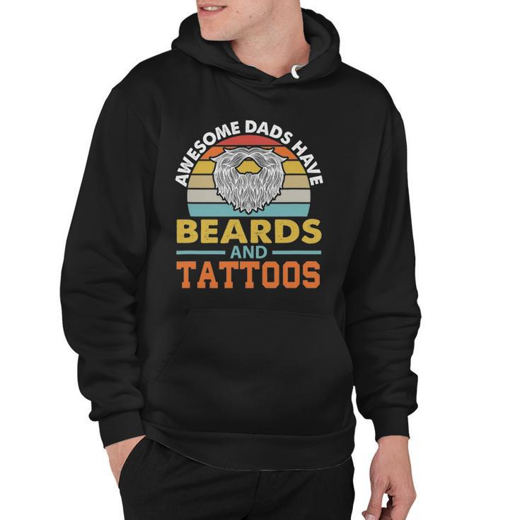 Awesome Dads Have Beards And Tattoo Hoodie