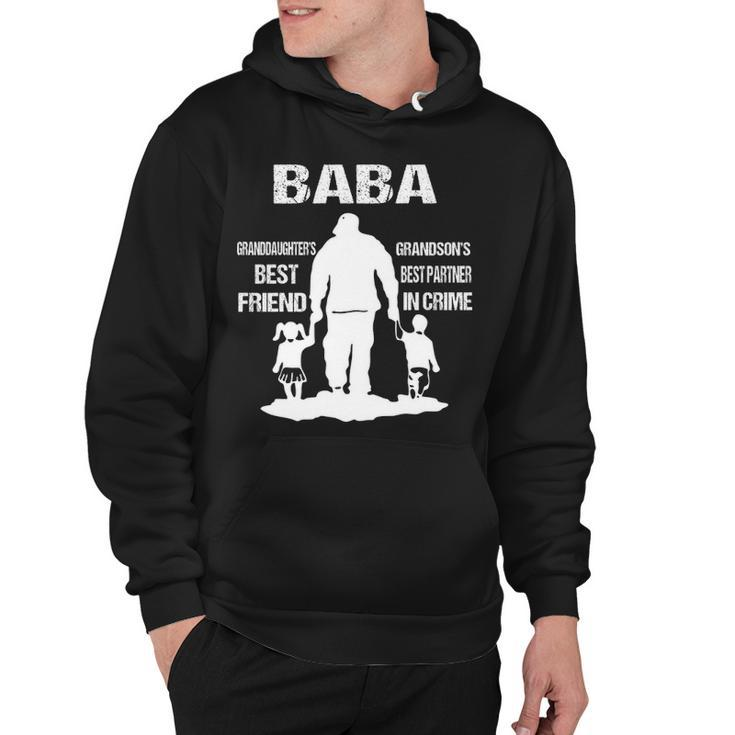 Baba Grandpa Gift   Baba Best Friend Best Partner In Crime Hoodie