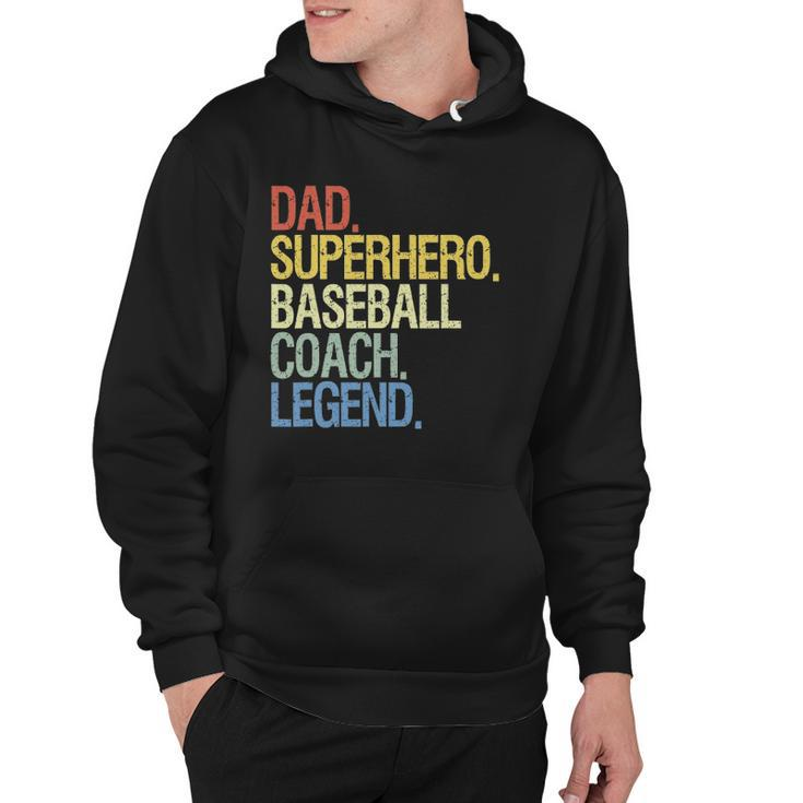 Baseball Coach Dad Superhero Legend Hoodie