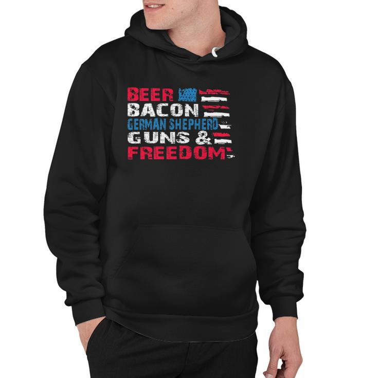 Beer Bacon German Shepherd Guns & Freedom Tee July Gift Hoodie