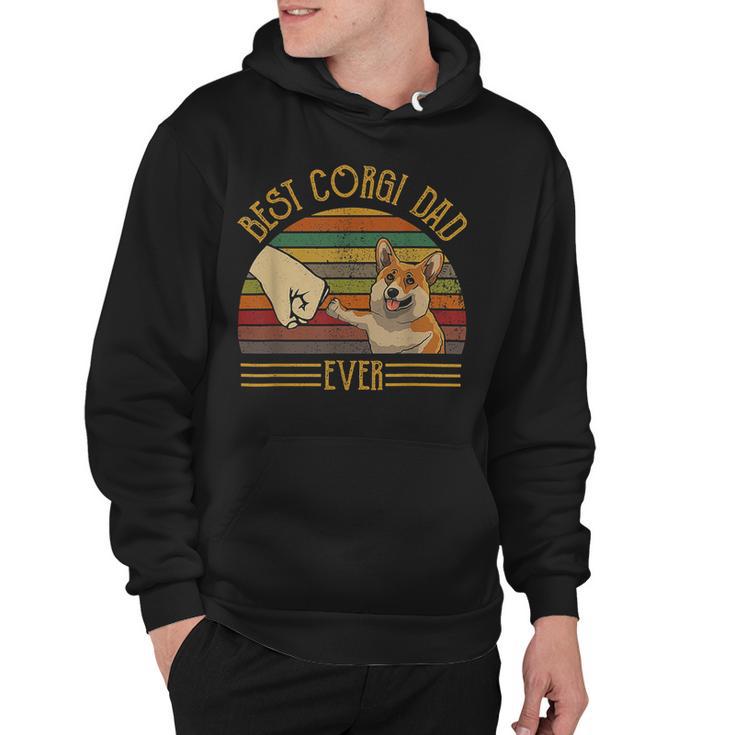 Best Corgi Dad Ever Retro Vintage Sunset Hoodie