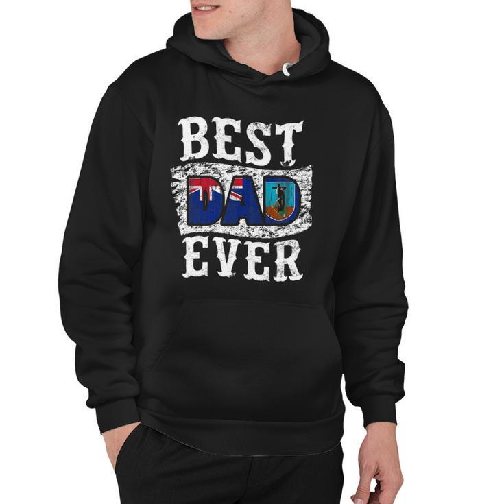 Best Dad Ever Fathers Day Montserrat Flag Hoodie