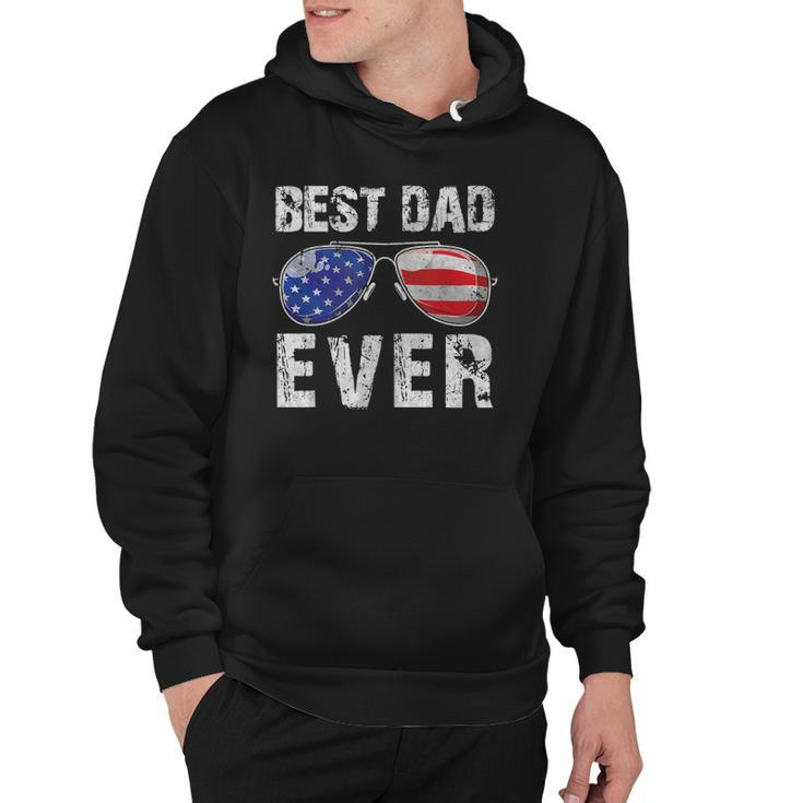 Best Dad Ever With Us American Flag Sunglasses Family Hoodie