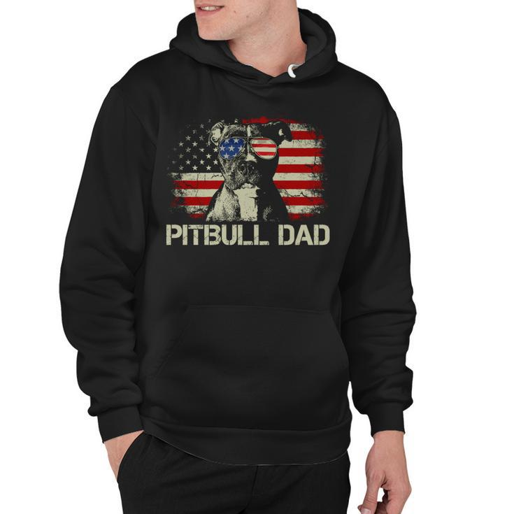 Best Pitbull Dad Ever  American Flag 4Th Of July Gift V2 Hoodie