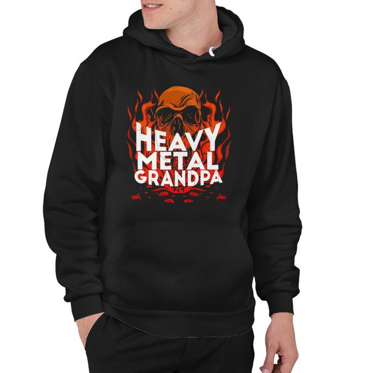 Brutal Heavy Metal Crew Heavy Metal Grandpa Skull On Flames Hoodie