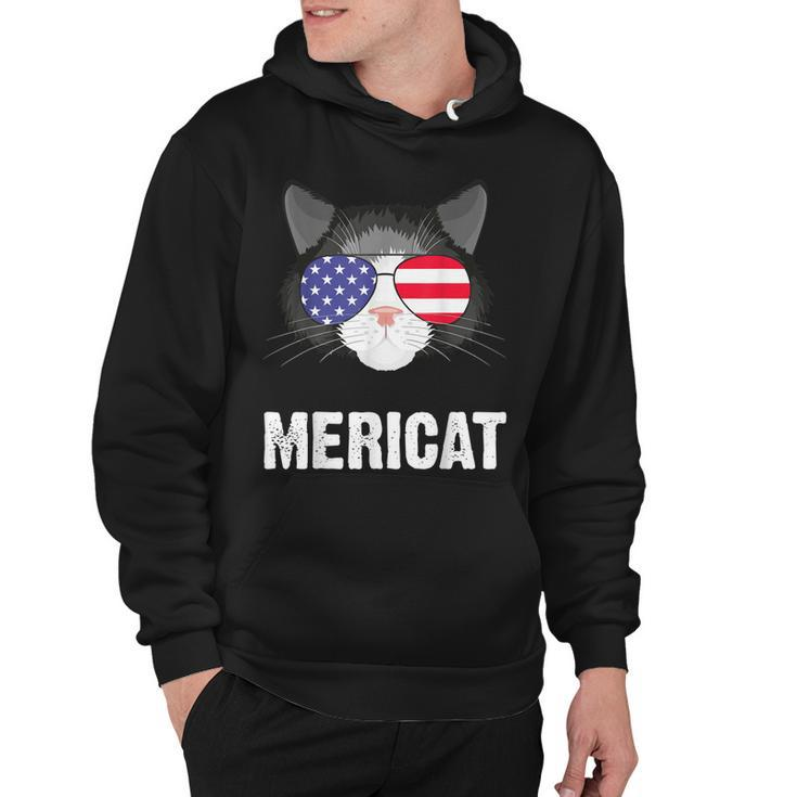 Cat American Flag Independence Day Mericat 4Th Of July  Hoodie