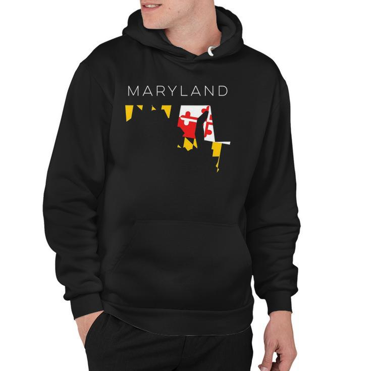 Classy Maryland State Flag Printed Graphic Tee Hoodie