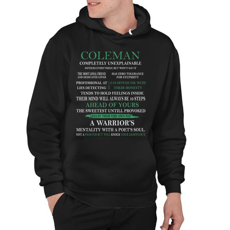 Coleman Name Gift   Coleman Completely Unexplainable Hoodie