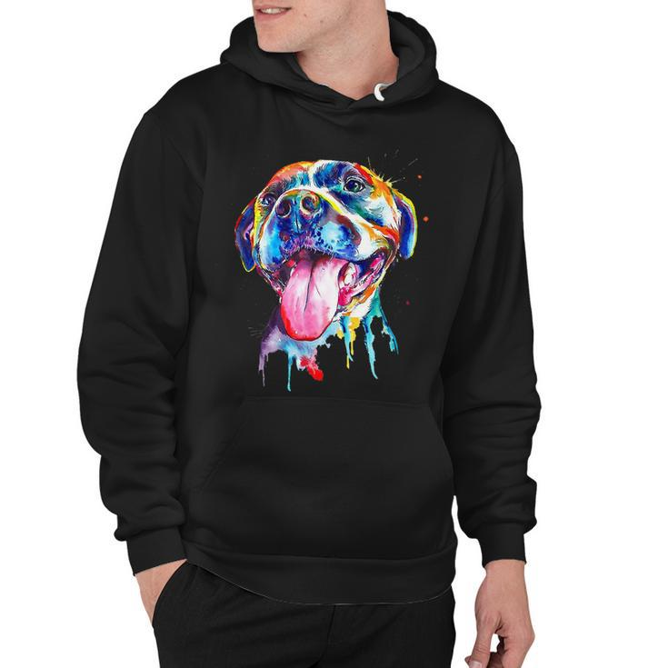 Colorful Pit-Bull Terrier Dog Love-R Dad Mom Boy Girl Funny T-Shirt Hoodie