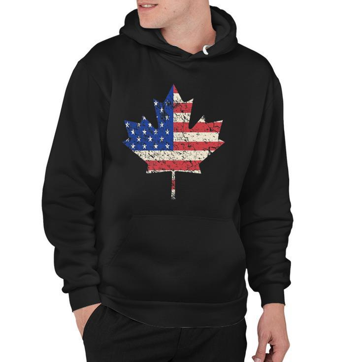 Combined American Canadian Flag Usa Canada Maple Leaf Hoodie