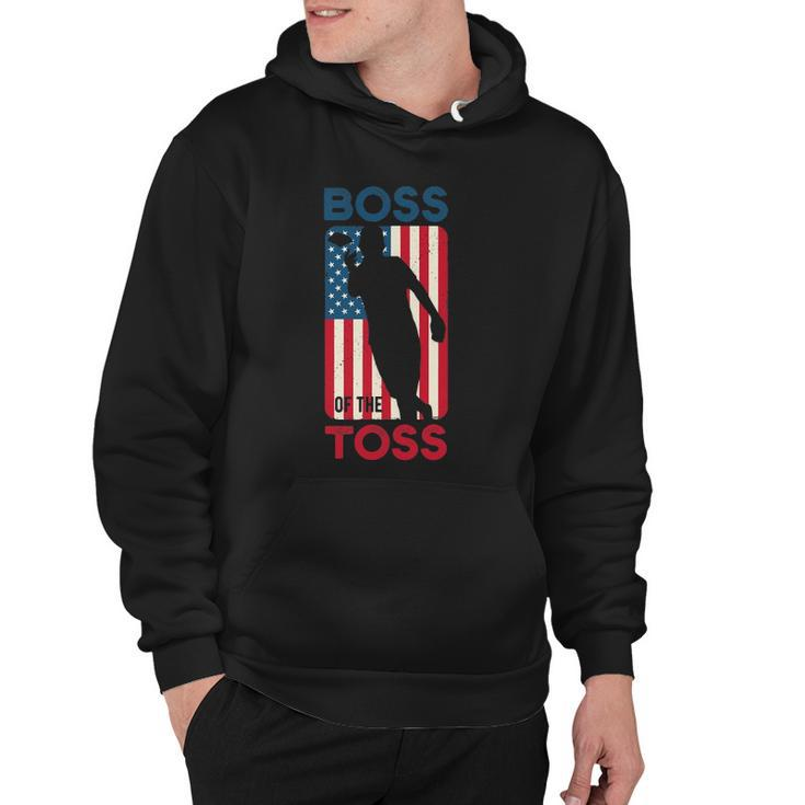 Cornhole S For Men Boss Of The Toss 4Th Of July Hoodie