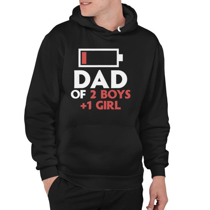 Dad Of 2 Boys & 1 Girl Father Of Two Sons One Daughter Men Hoodie