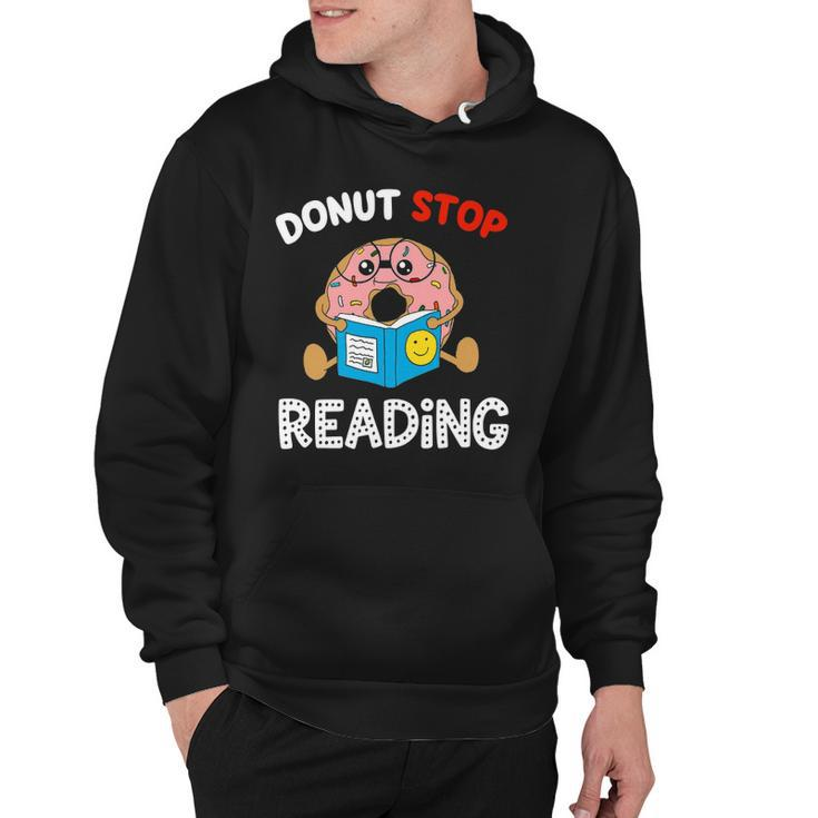 Donut Stop Reading Meme Book Reader Pun Funny Bookworm Hoodie