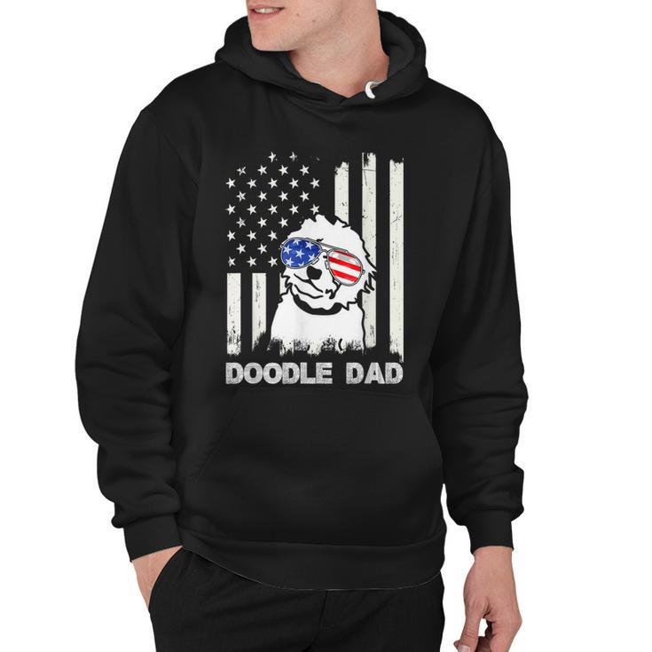 Doodle Dad 4Th Of July Us Flag Dog Dad Patriotic  Gift Hoodie