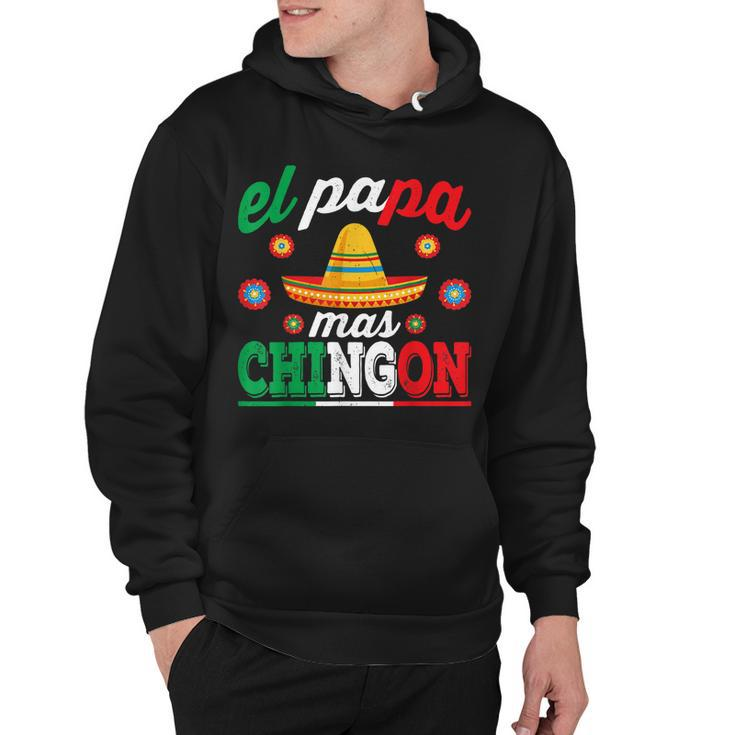 El Papa Mas Chingon Funny Mexican Dad Husband Regalo Flag  V3 Hoodie