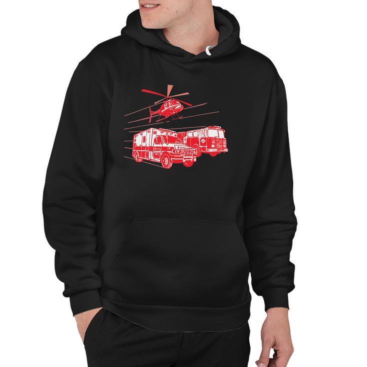Ems Fire Rescue Truck Helicopter Cute Unique Gift Hoodie