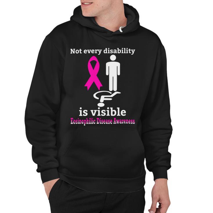 Every Disability Is Visible Eosinophilic Disease Awareness  Pink Ribbon  Eosinophilic Disease  Eosinophilic Disease Awareness Hoodie