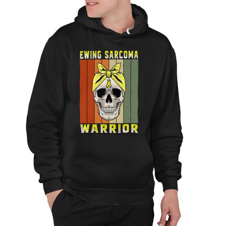 Ewings Sarcoma Warrior  Skull Women Vintage  Yellow Ribbon  Ewings Sarcoma  Ewings Sarcoma Awareness Hoodie