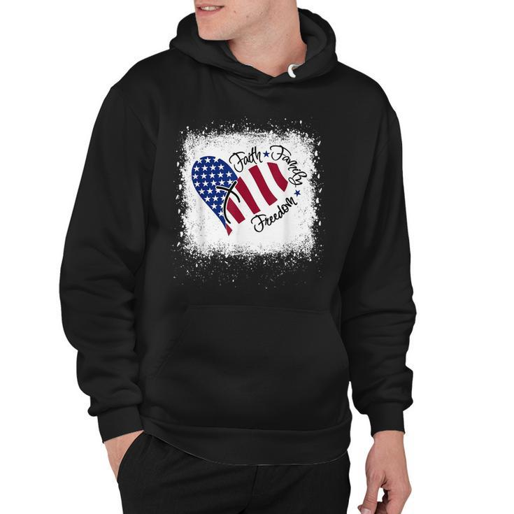Faith Family Freedom Patriotic 4Th Of July Christian Girl  Hoodie