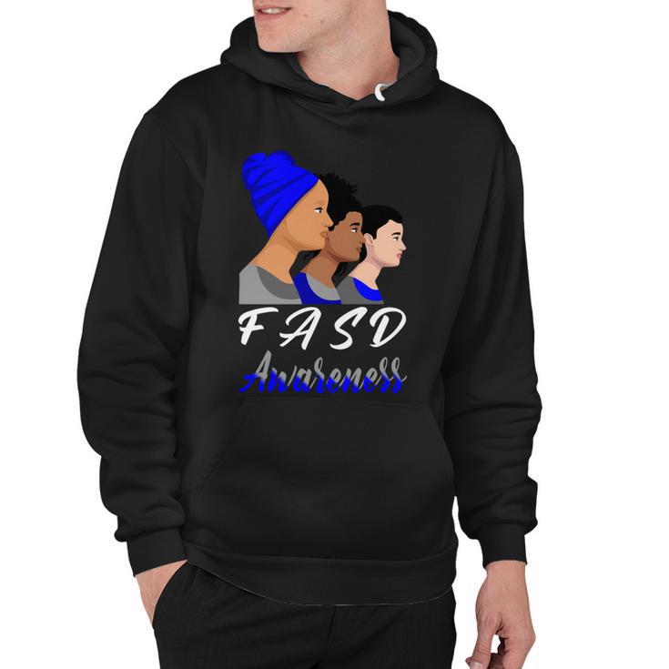 Fasd Awareness  Blue And Grey Women  Fetal Alcohol Spectrum Disorder  Fetal Alcohol Spectrum Disorder Awareness Hoodie