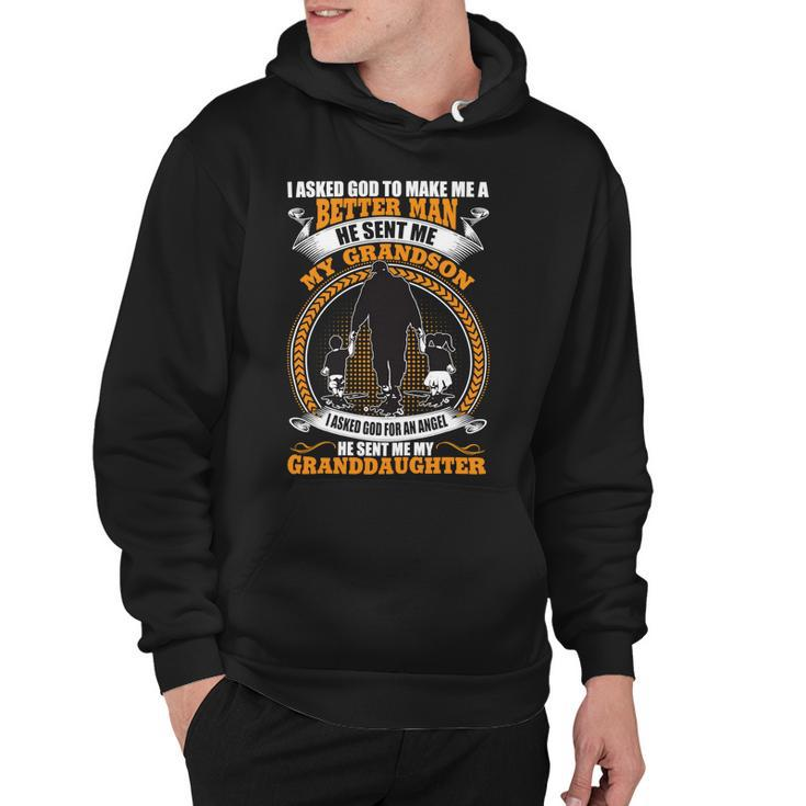 Father Grandpa God Sent Me My Grandson Granddaughter Fathers Day 138 Family Dad Hoodie