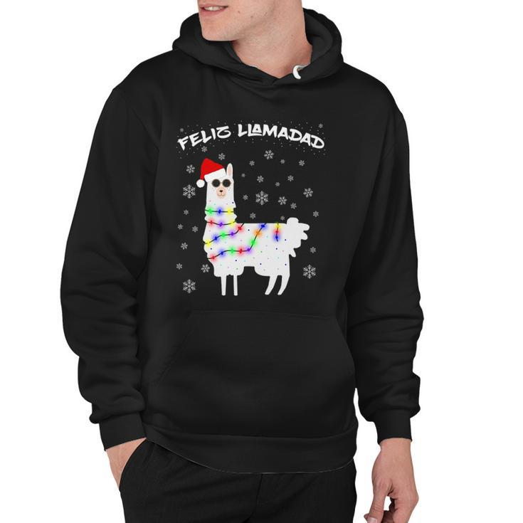 Feliz Llamadad Funny Lama Christmas Saying Alpaca Outfit Hoodie
