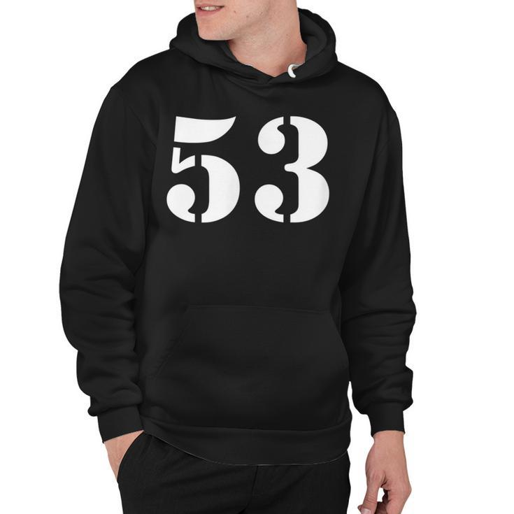 Fifty Three Number 53 Numbered Hoodie