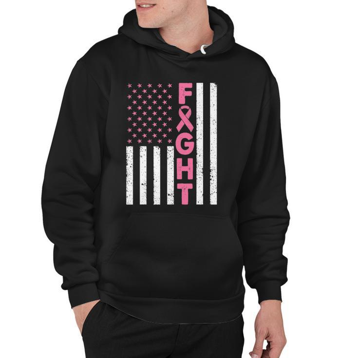 Fight Pink Ribbon Flag Breast Cancer Awareness Hoodie