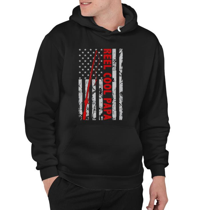 Fishing Papa American Flag Fisherman Gift For Fathers Day Hoodie