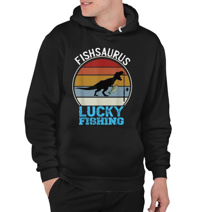 Fishsaurus T Rex Dinosaur Bass Luck Fishing Tournament Hoodie
