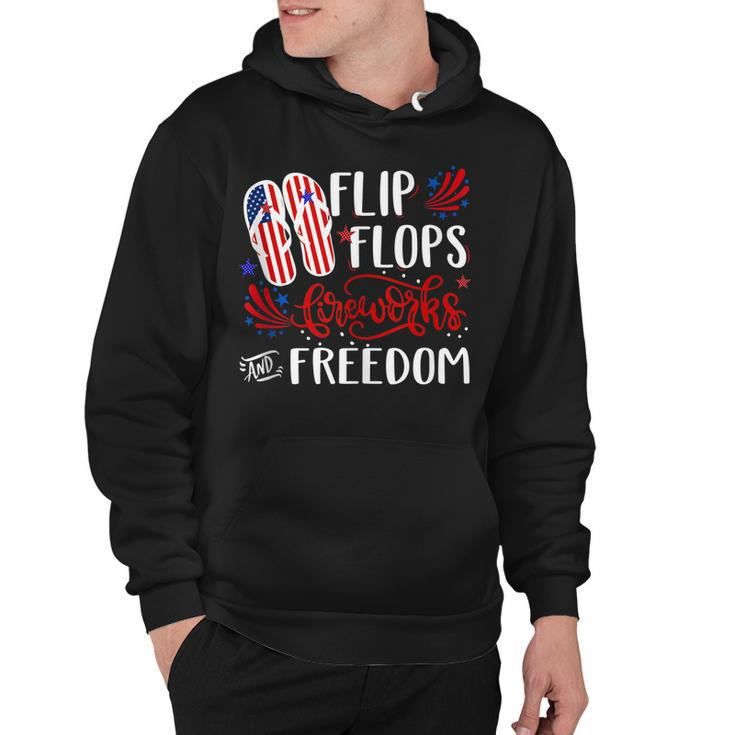 Flip Flops Fireworks And Freedom 4Th Of July  V2 Hoodie
