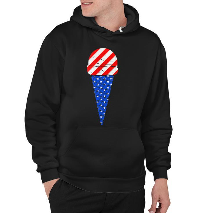 Fourth Of July American Flag Ice Cream  Hoodie