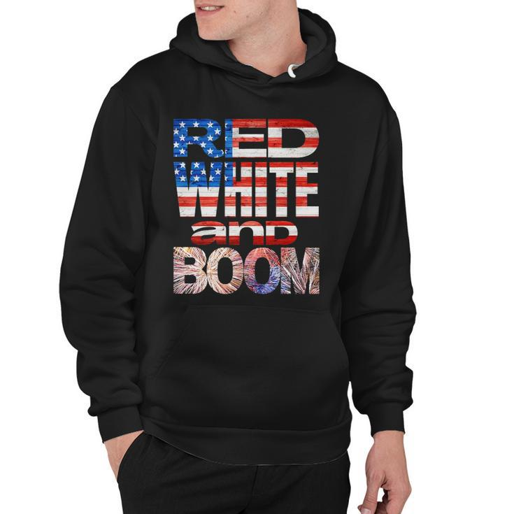Fourth Of July Red White And Boom Fireworks Finale Usa Flag Hoodie