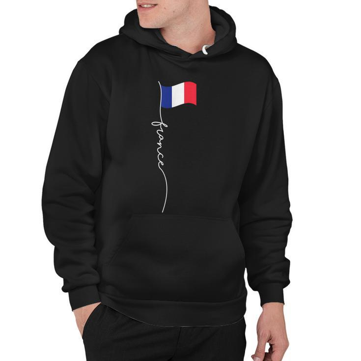 France Signature Flag Pole - Elegant Patriotic French Flag  Hoodie
