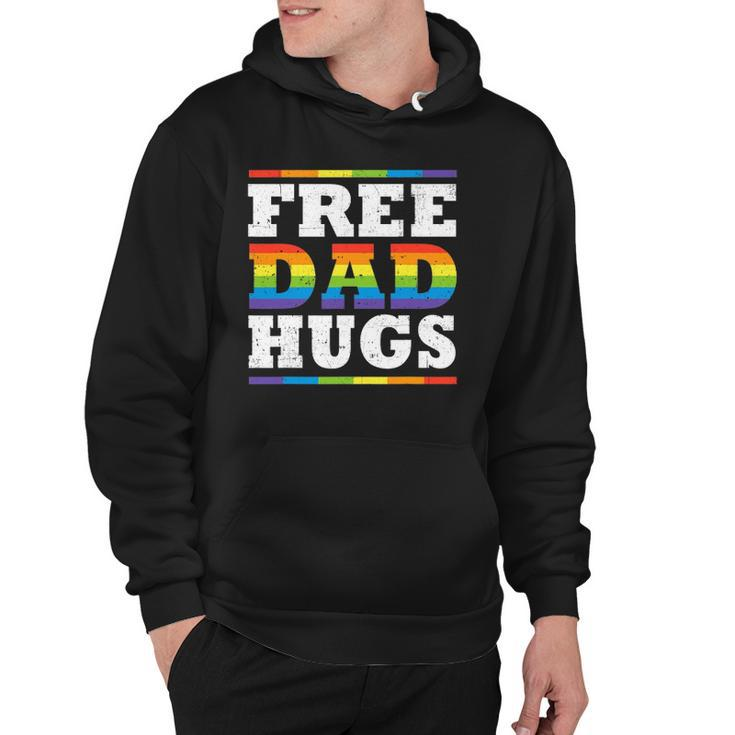 Free Dad Hugs Rainbow Lgbt Pride Fathers Day Gift Hoodie