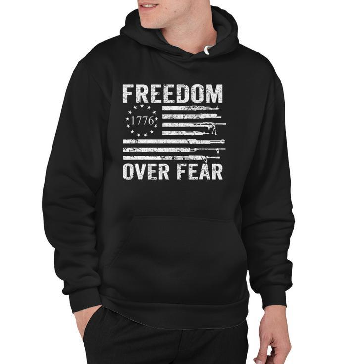 Freedom Over Fear - Pro Gun Rights 2Nd Amendment Guns Flag Hoodie