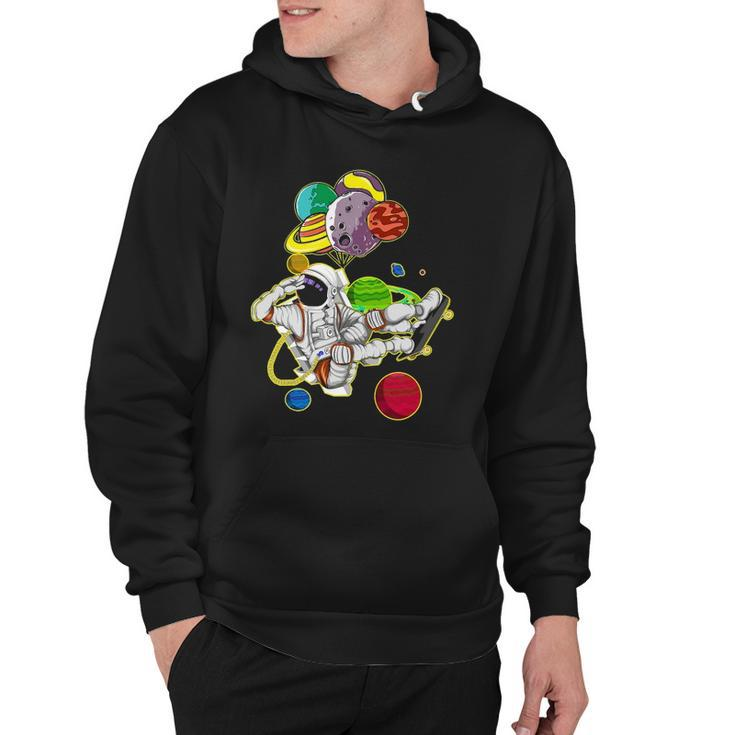 Funny Astronaut Space Travel Planets Skateboarding Science Hoodie