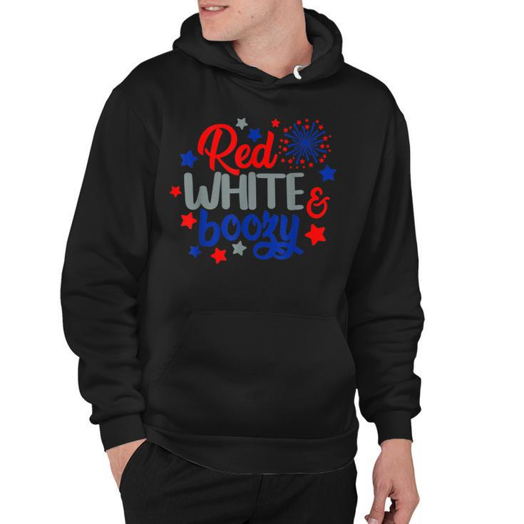 Funny Fourth Of July 4Th Of July Red White And Boozy  Hoodie