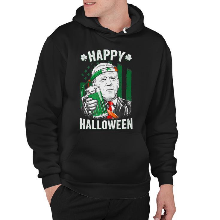 Funny Leprechaun Biden Happy Halloween For St Patricks Day Hoodie