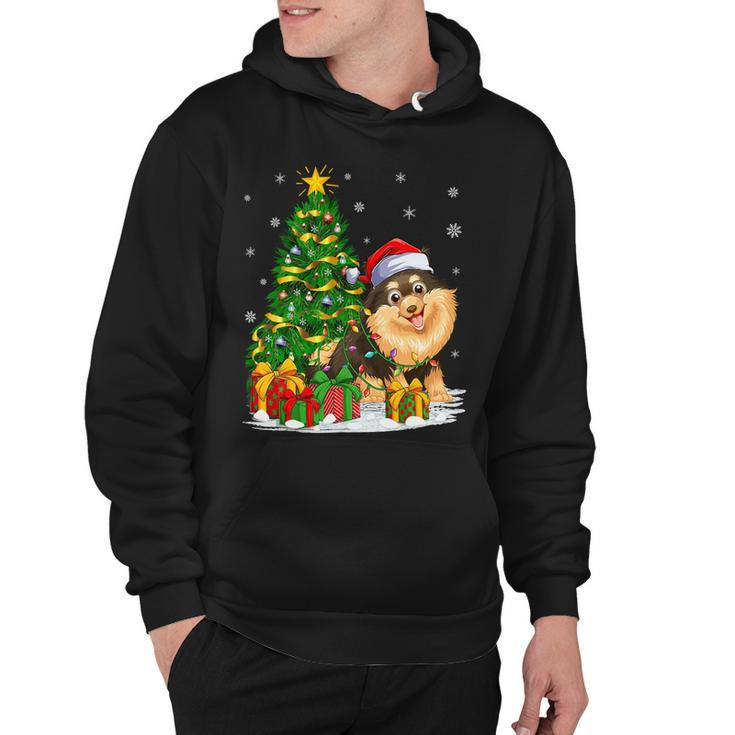 Funny Xmas Tree Family Matching Santa Pomeranian Christmas T-Shirt Hoodie