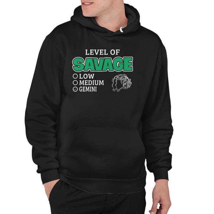 Gemini Zodiac Sign Level Of Savage Funny Quote Hoodie