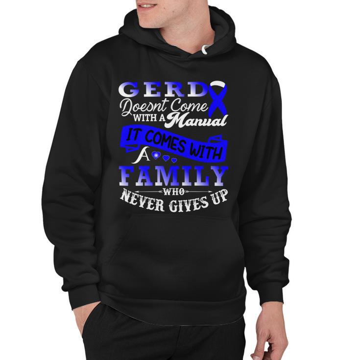 Gerd Doesnt Come With A Manual It Comes With A Family Who Never Gives Up  Periwinkle Blue Ribbon  Gastroesophageal Reflux Disease  Gerd Awareness Hoodie