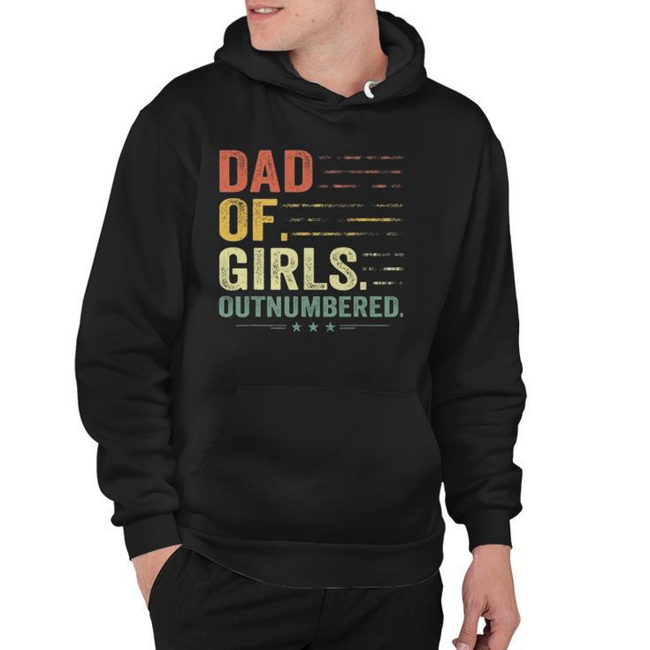 Girl Dad Outnumbered Men Fathers Day Father Of Girls Vintage Hoodie