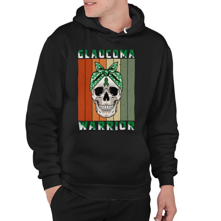 Glaucoma Warrior  Skull Women Vintage  Green Ribbon  Glaucoma  Glaucoma Awareness Hoodie