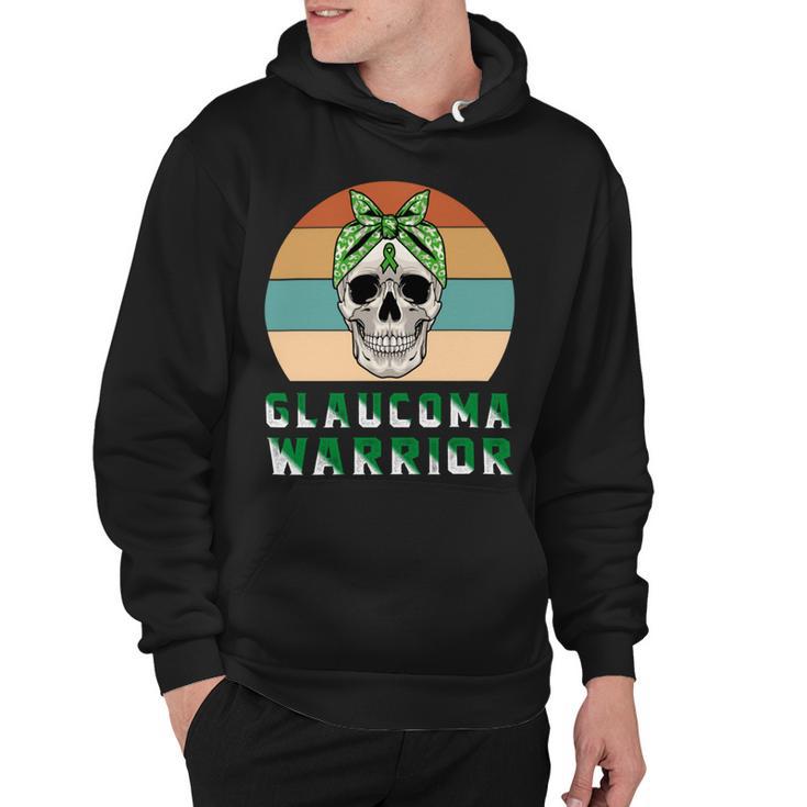 Glaucoma Warrior  Skull Women Vintage  Green Ribbon  Glaucoma  Glaucoma Awareness V2 Hoodie