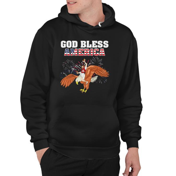 God Bless America  Jesus Riding A Bald Eagle Hoodie