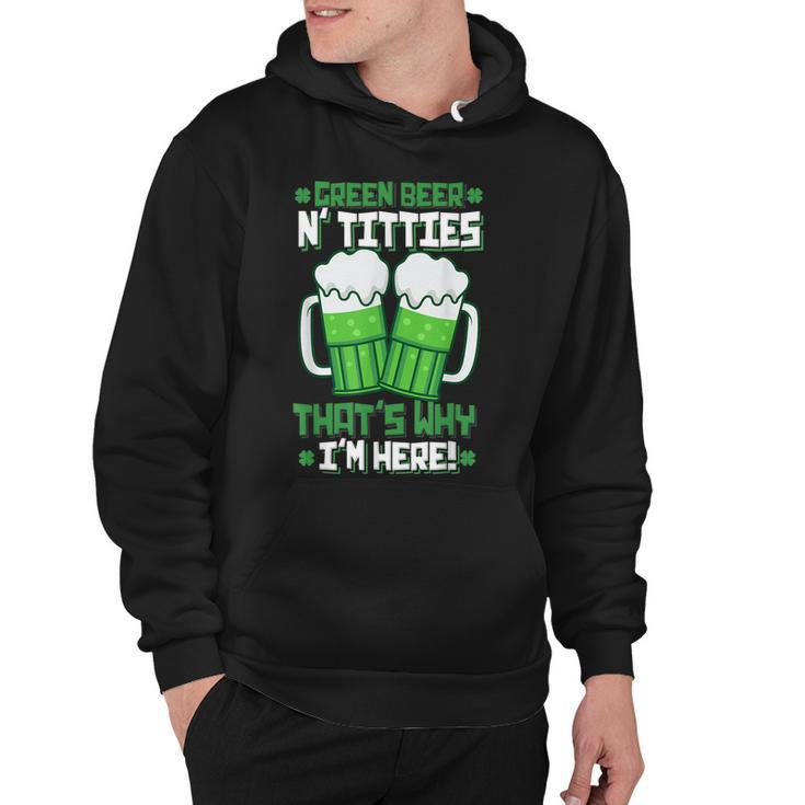 Green Beer Titties Funny St Patrick Day Adult Drinking  Hoodie