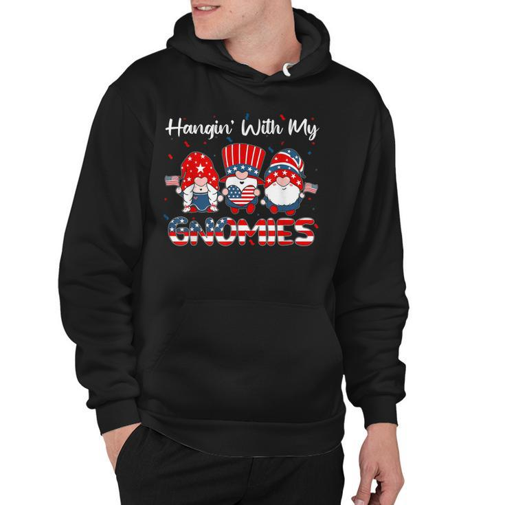 Hanging With My Gnomies Cute Patriotic 4Th Of July Gnome  Hoodie