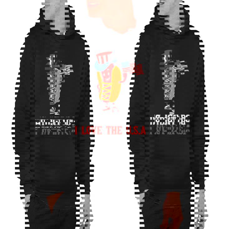Hot Diggity Dog I Love The Usa - Happy 4Th Of July Hotdog  Hoodie