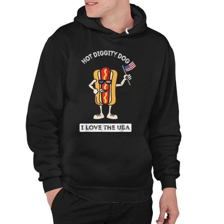 Hot Diggity Dog July 4Th Patriotic Bbq Picnic Cookout Funny  Hoodie